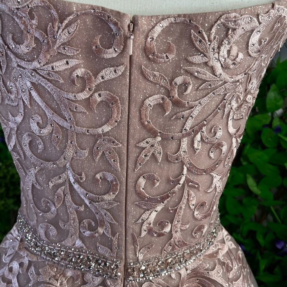 NWT Ellie Wilde Pink Off Shoulder Sparkle Tulle Prom Dress Size 8 - Picture 10 of 16